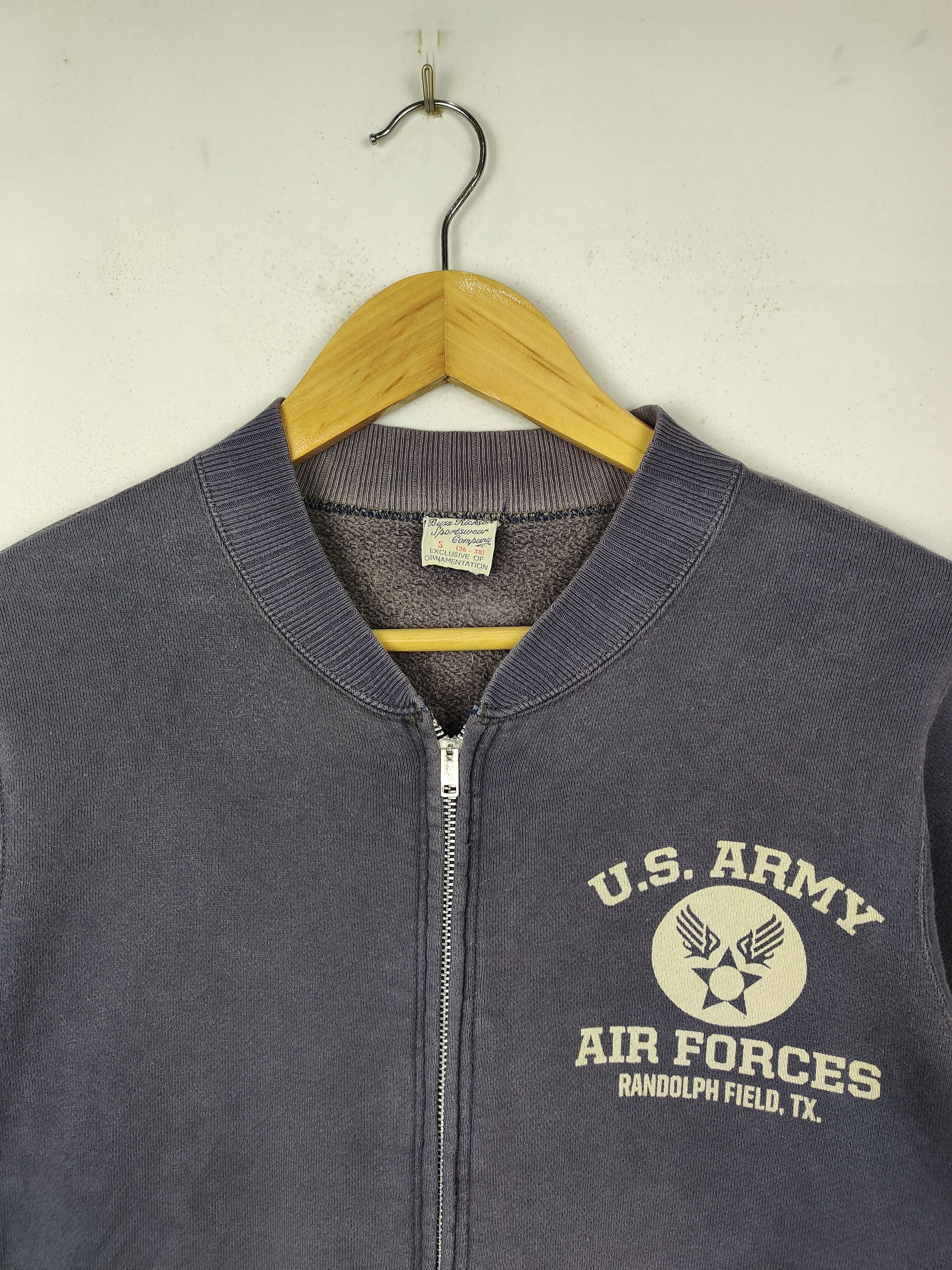 Buzz Rickson's Vintage 90s Sunfaded Buzz Ricksons Zipper Sweatshirt Size US M / EU 48-50 / 2 - 2 Thumbnail