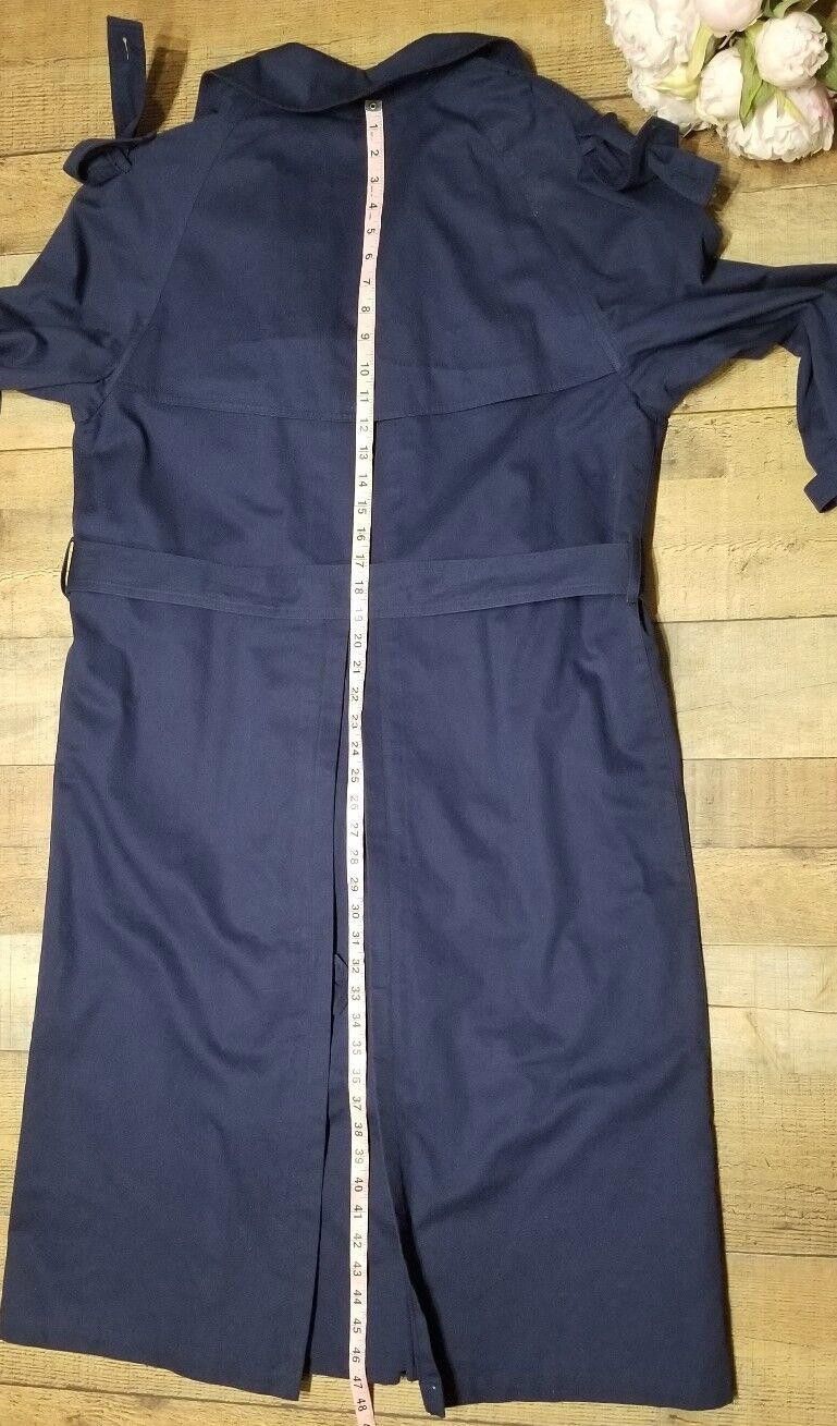 Siegelman Stable Speigel Trench Coat Womens size 10 Petite Navy Blue long Size L / US 10 / IT 46 - 7 Thumbnail