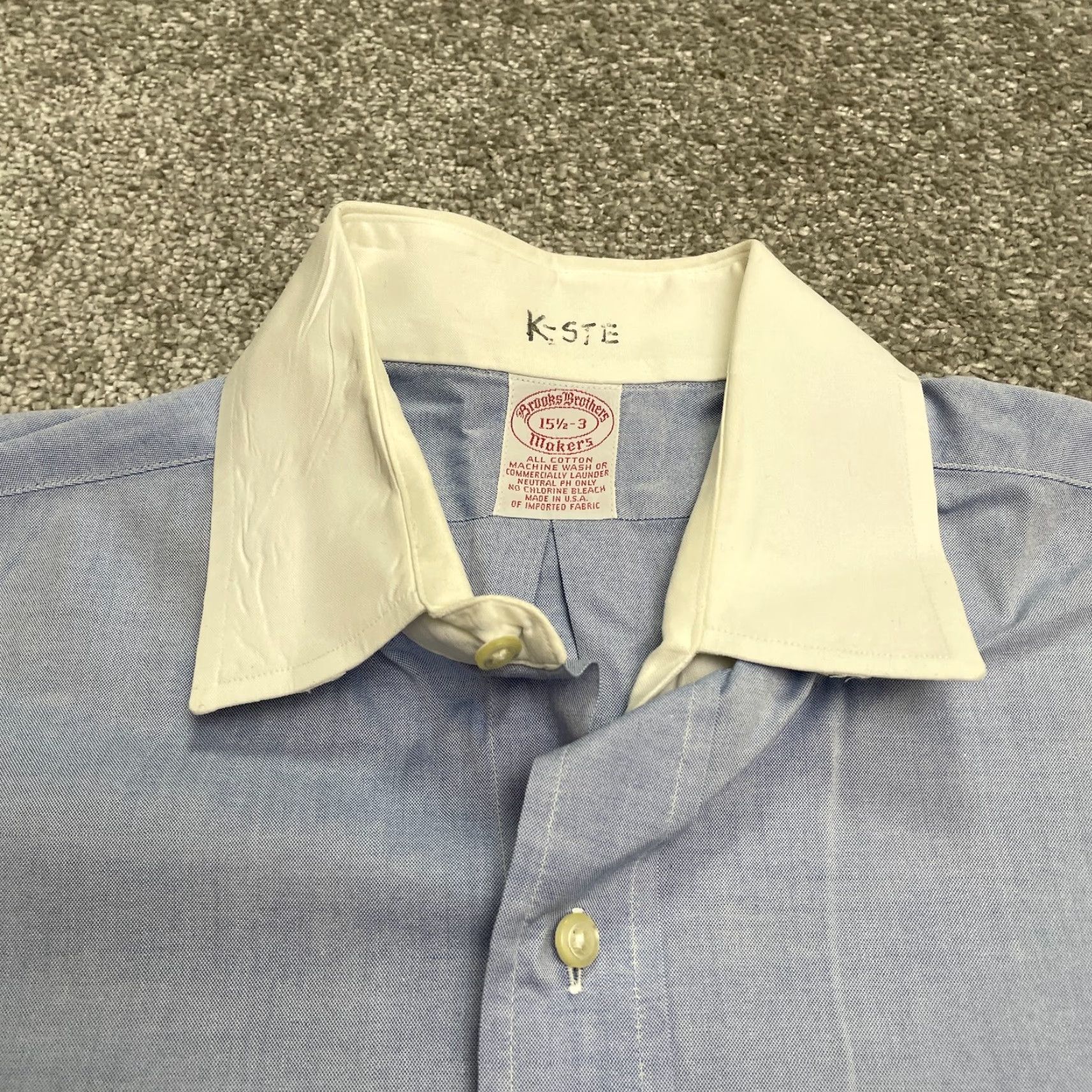 Brooks Brothers Brooks Brothers Dress Shirt Mens 15.5 Blue Long Sleeve Cotton Business Work Shirt Size 42R - 4 Thumbnail