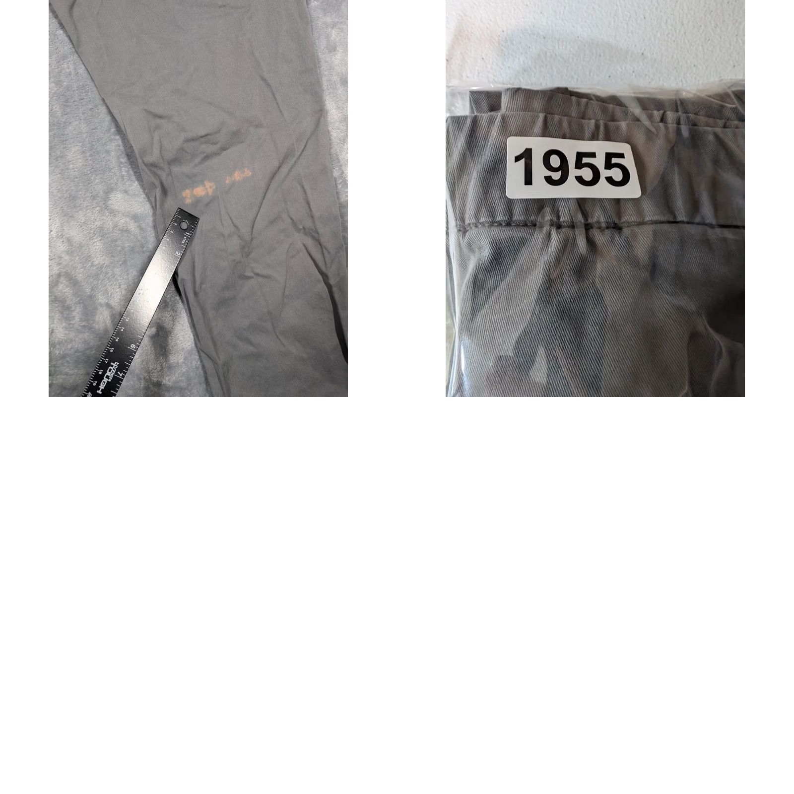 Vintage Bearbottom Pants Mens 3XL 32 Gray Stretch Chino Casual Cotton Spandex Front Zip Pockets Button Size US 39 - 8 Thumbnail
