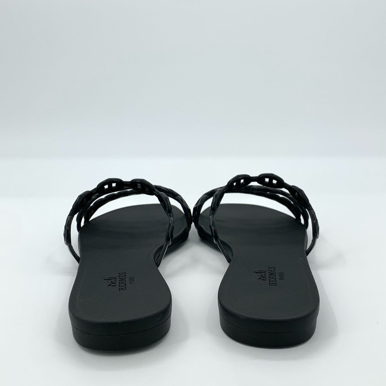 Hermes Hermès Chain Link Flat Sandals Black Size 36 Pig Nose Design Size US 5 / EU 37 - 6 Thumbnail