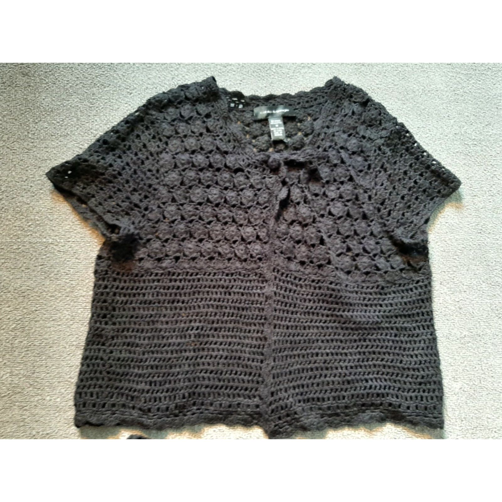Vintage Cable & Gauge Shirt and Ledor Skirt Knit Medium M Womens Black Floral Outfit Size M / US 6-8 / IT 42-44 - 2 Thumbnail