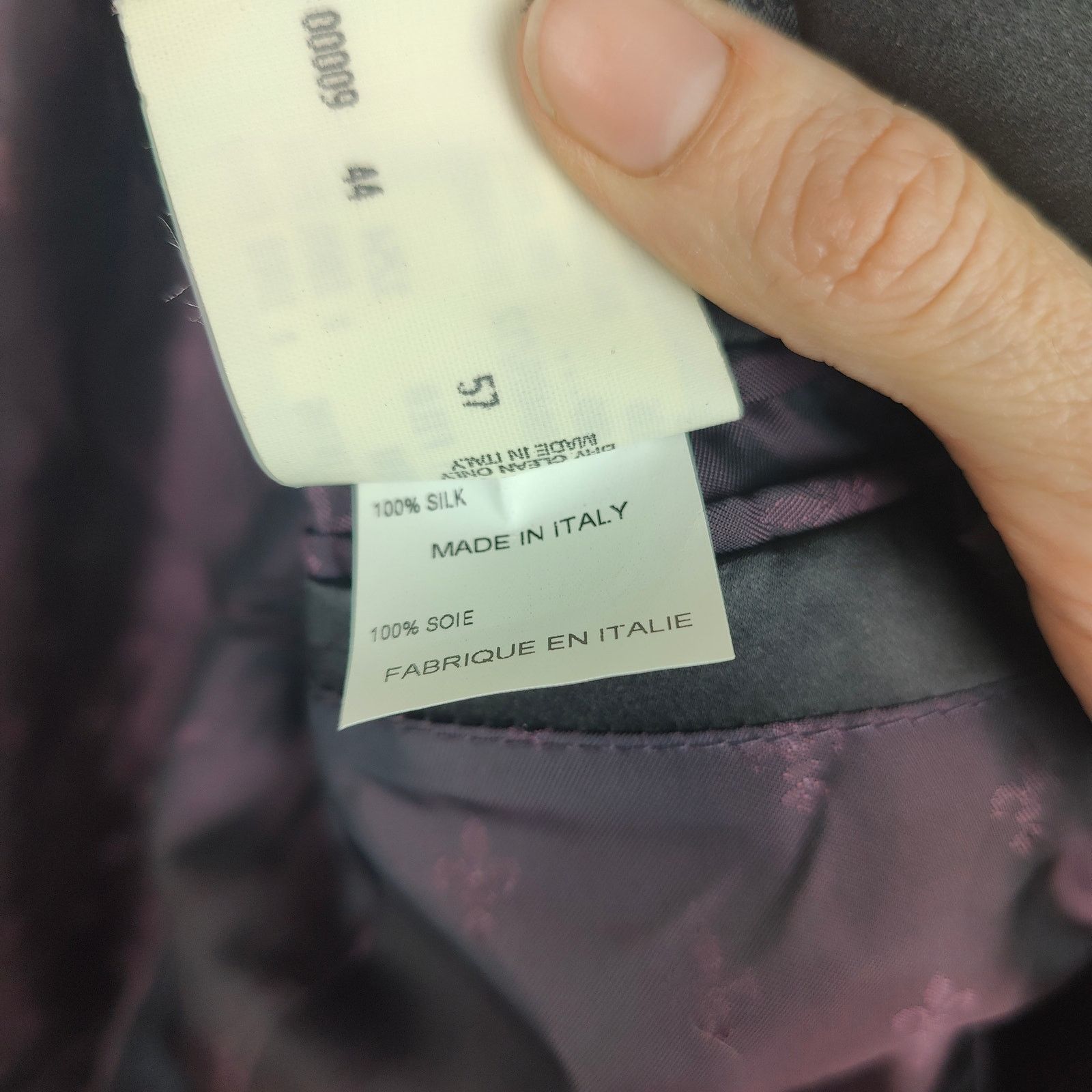 John Varvatos John Varvatos Silk Blazer Mens 44 Black Purple Micro Floral Size 44R - 13 Thumbnail