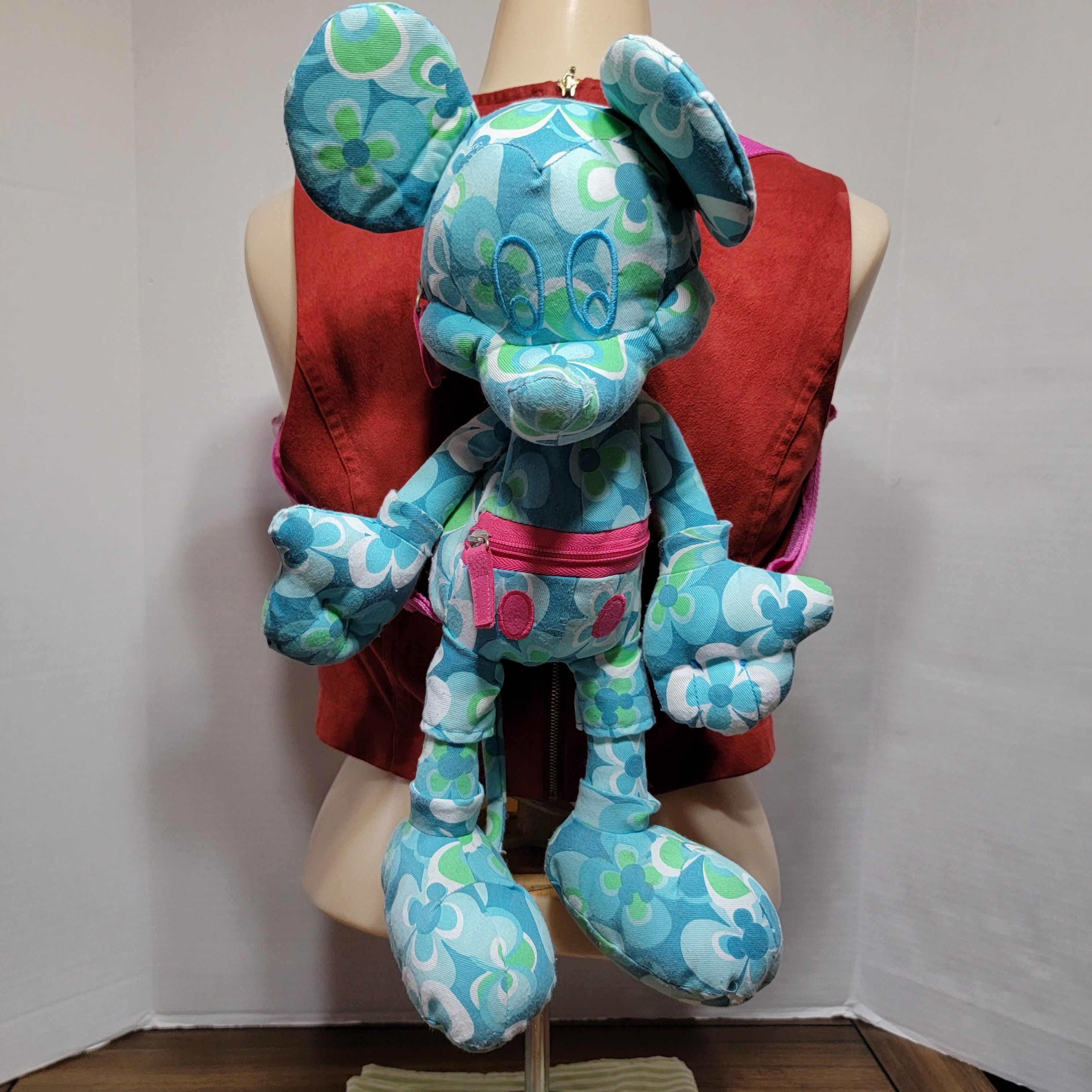 Disney Walt Disney World Kids Flowers Mickey Mouse Doll Back Pack Size ONE SIZE - 1 Thumbnail