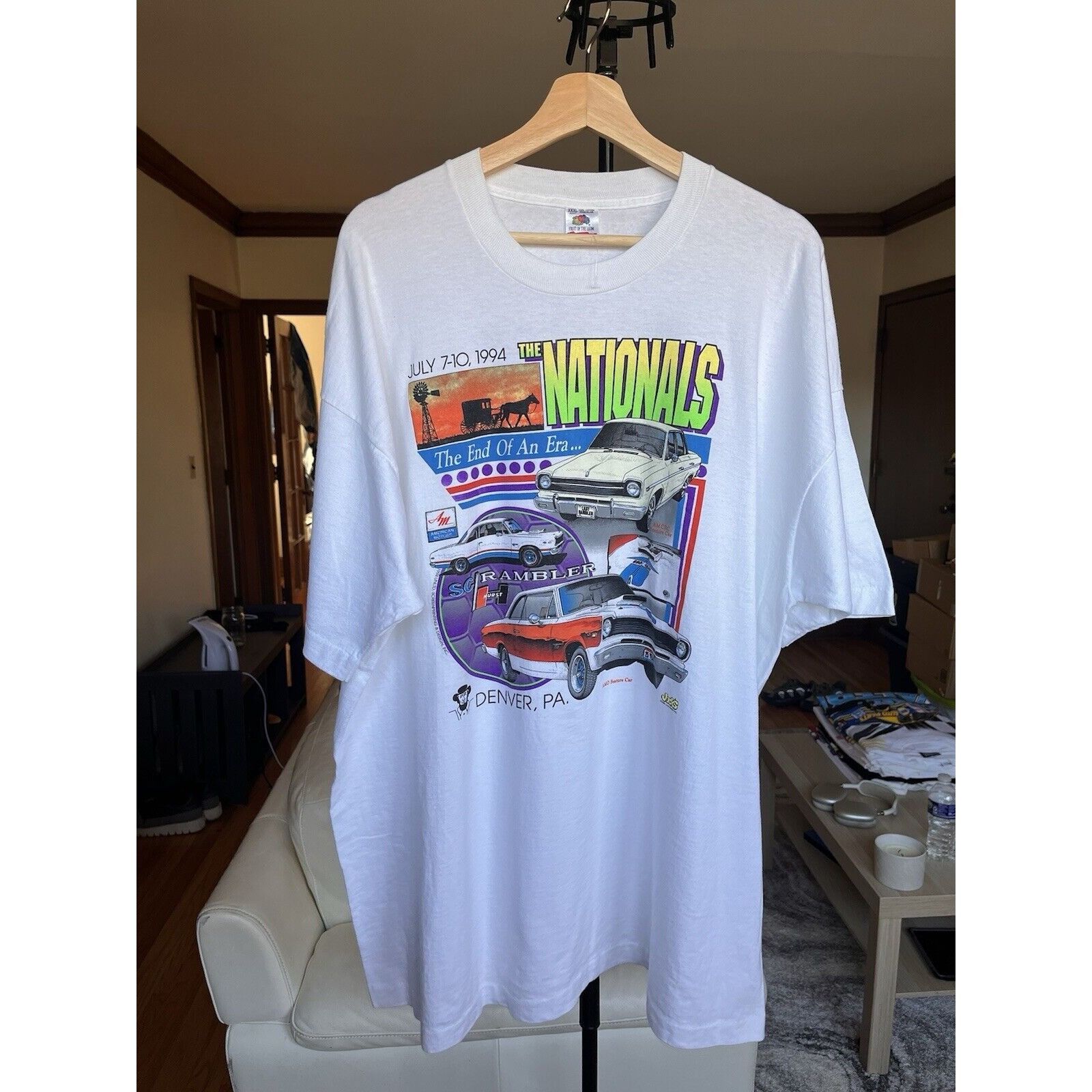 Vintage VINTAGE AMERICAN MUSCLE CAR MEET SINGLE STITCH T SHIRT 90S Size US XXL / EU 58 / 5 - 1 Thumbnail