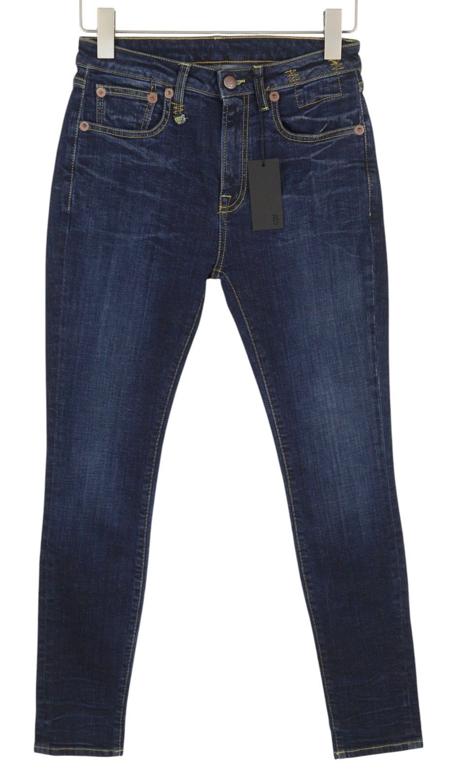 R13 ALISON SKINNY 27 Howell Indigo Cut Black Hem Faded 86349 Size 27" / US 4 / IT 40 - 1 Thumbnail