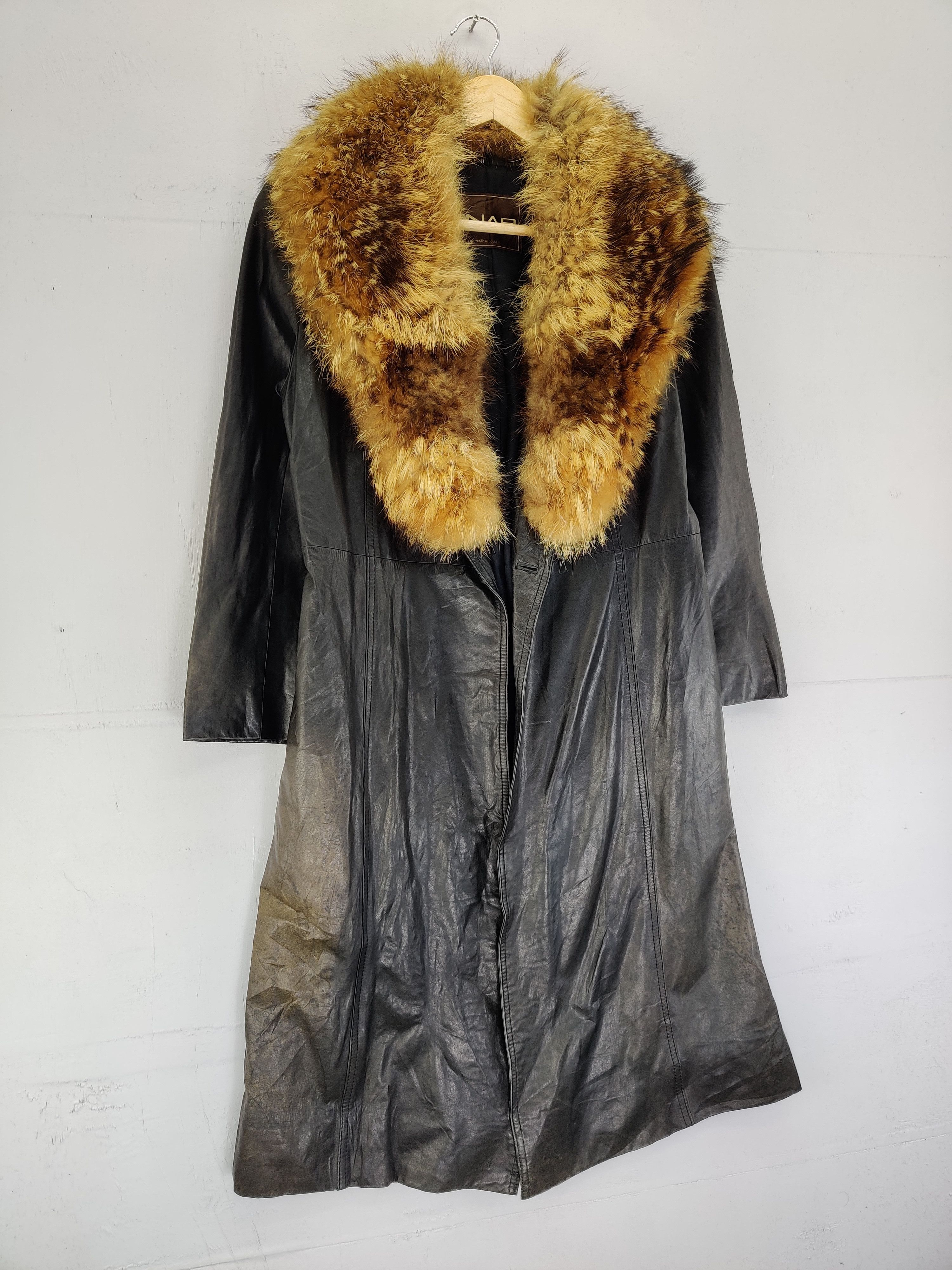 Japanese Brand Vintage Anap Leather Trench Coat Faux Fur Long Coat Size US S / EU 44-46 / 1 - 5 Thumbnail