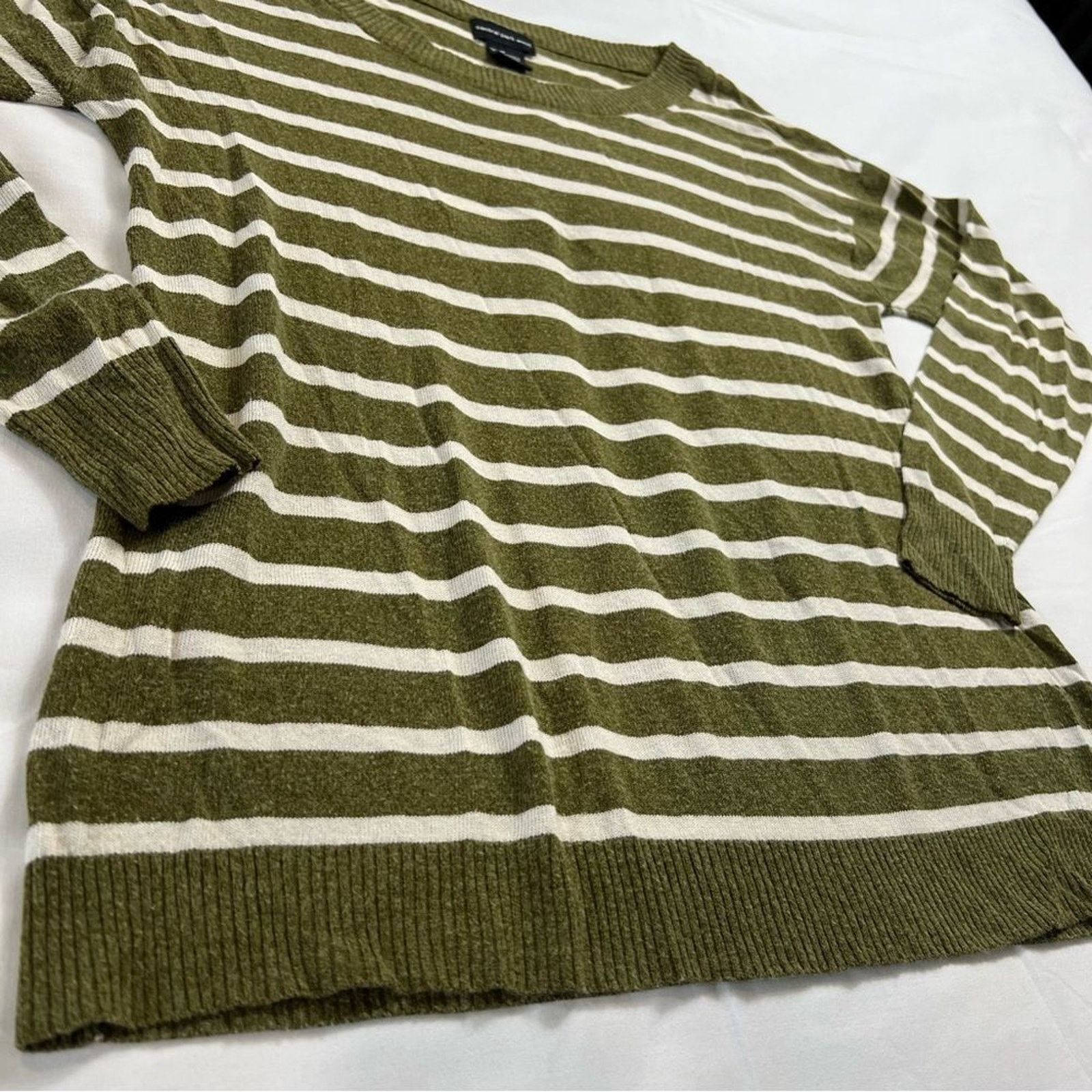 Central Park West Central Park West Women's Medium Striped Green Sweater Size M / US 6-8 / IT 42-44 - 2 Thumbnail