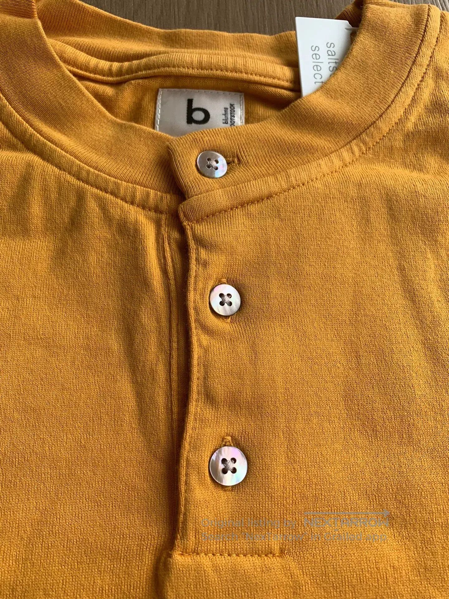 Japanese Brand BLURHMS Extra Soft Henley-Neck Long Sleeve Tee. Size US L / EU 52-54 / 3 - 2 Thumbnail