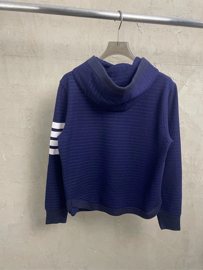 Thom Browne Thom browne Dark blue striped wool hooded button jacket 250 Size US S / EU 44-46 / 1 - 2 Thumbnail