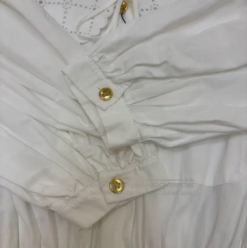 Miu Miu Miu Miu White Cotton Logo Short Sleeve Dress . Size S / US 4 / IT 40 - 6 Thumbnail