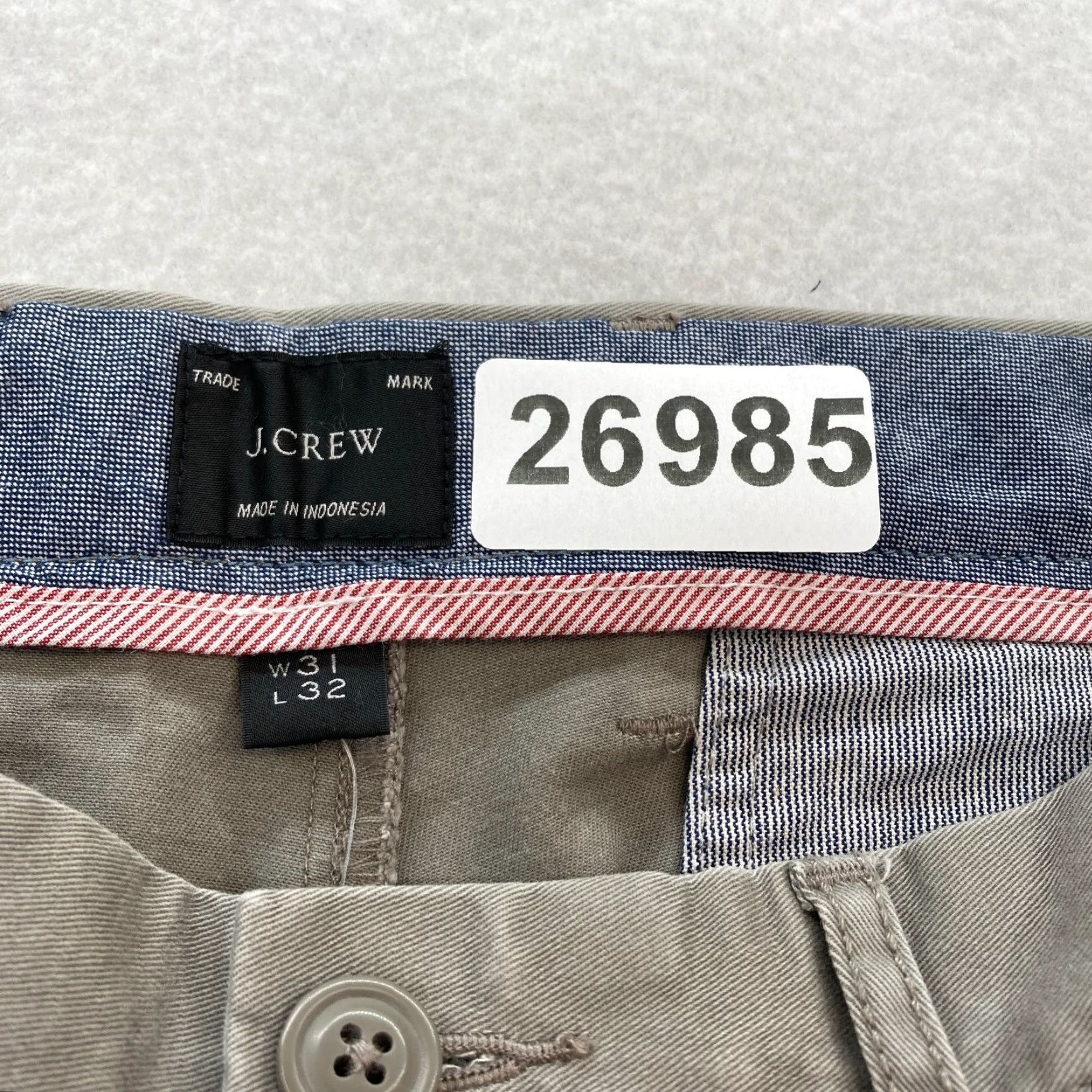 J.Crew J.Crew 770 Pants Mens 31x32 Slim Straight Leg Brown Stretch Fabric Chino Preppy Size US 31 - 4 Thumbnail