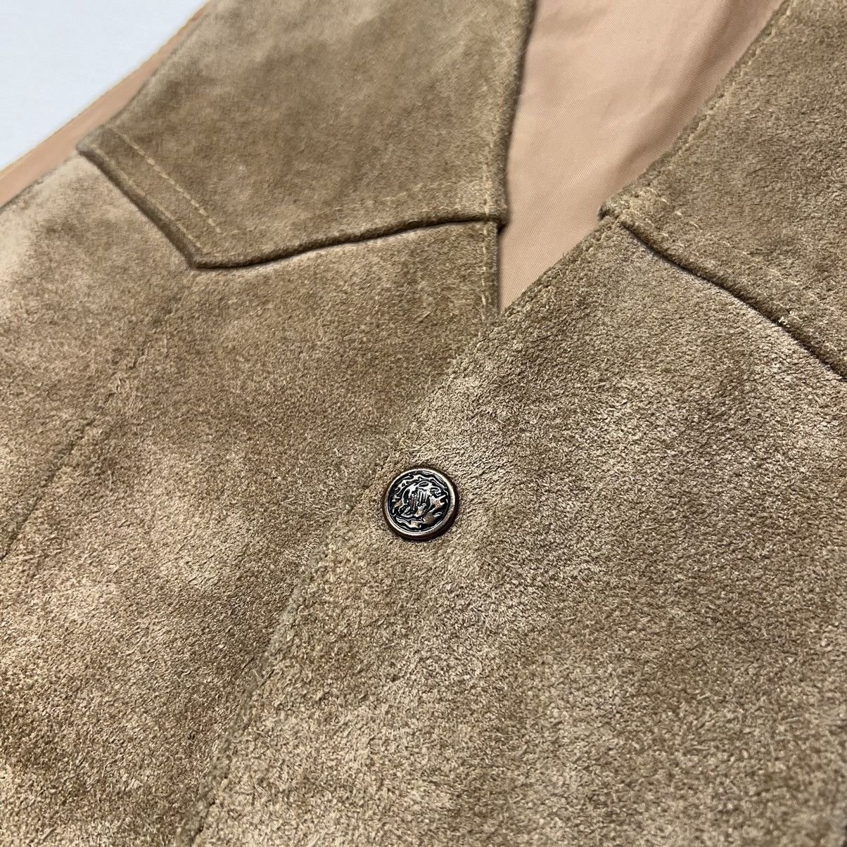 Vintage VTG Chess King Beige Suede Leather Vest Western Retro Tan Size US L / EU 52-54 / 3 - 6 Thumbnail