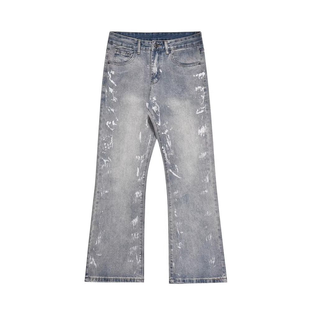 Japanese Brand × Jean Men's American ink-splashed flared wide-leg jeans Size US 32 / EU 48 - 1 Thumbnail