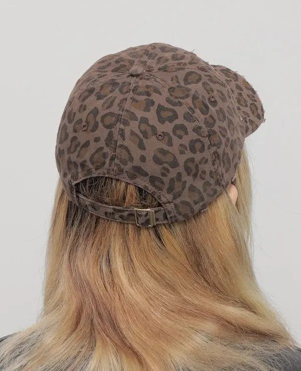 Japanese Brand Retro punk vintage leopard distressed raw cap hat Size ONE SIZE - 6 Thumbnail