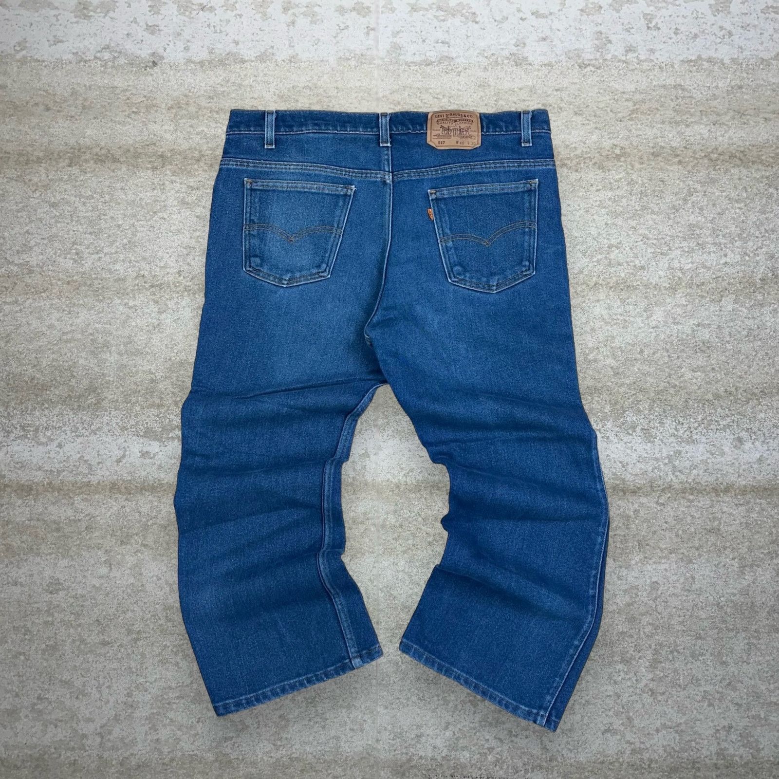 image of Crazy Vintage 90's Orange Tab Levis 517 Jeans Bootcut Flared in Blue, Men's (Size 40)