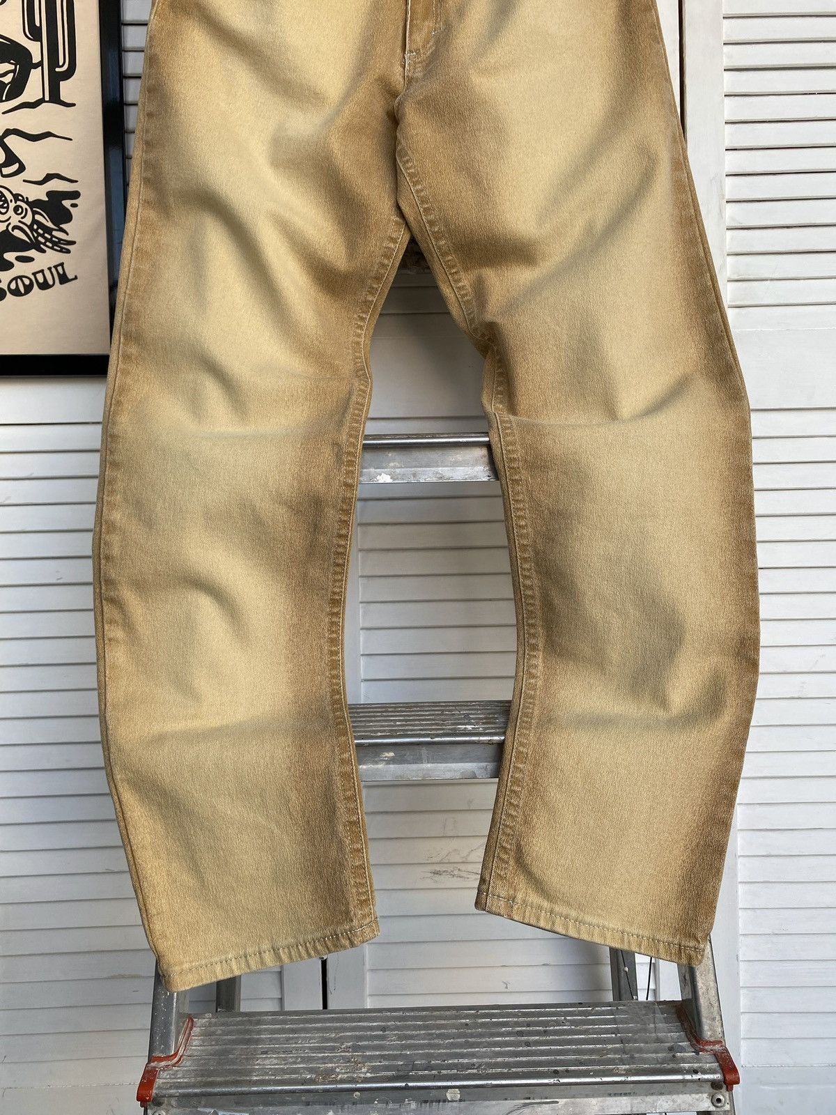 Roberto Cavalli × Vintage Roberto Cavalli Sand Wash Jeans Logo Metal Buttons & Sunset Size 29" - 5 Thumbnail