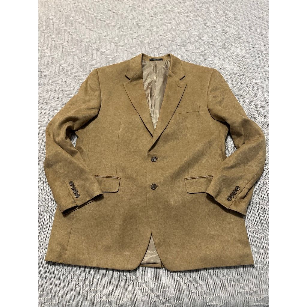 Chaps Chaps tan faux suede two button blazer size 42R Size 42R - 1 Thumbnail