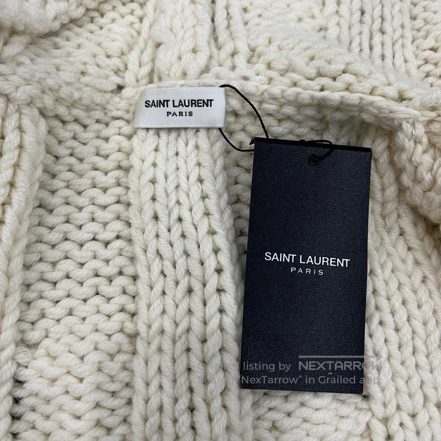 Saint Laurent Paris Saint Laurent Paris Coarse wool knitted hooded cardigan| Size S / US 4 / IT 40 - 5 Thumbnail