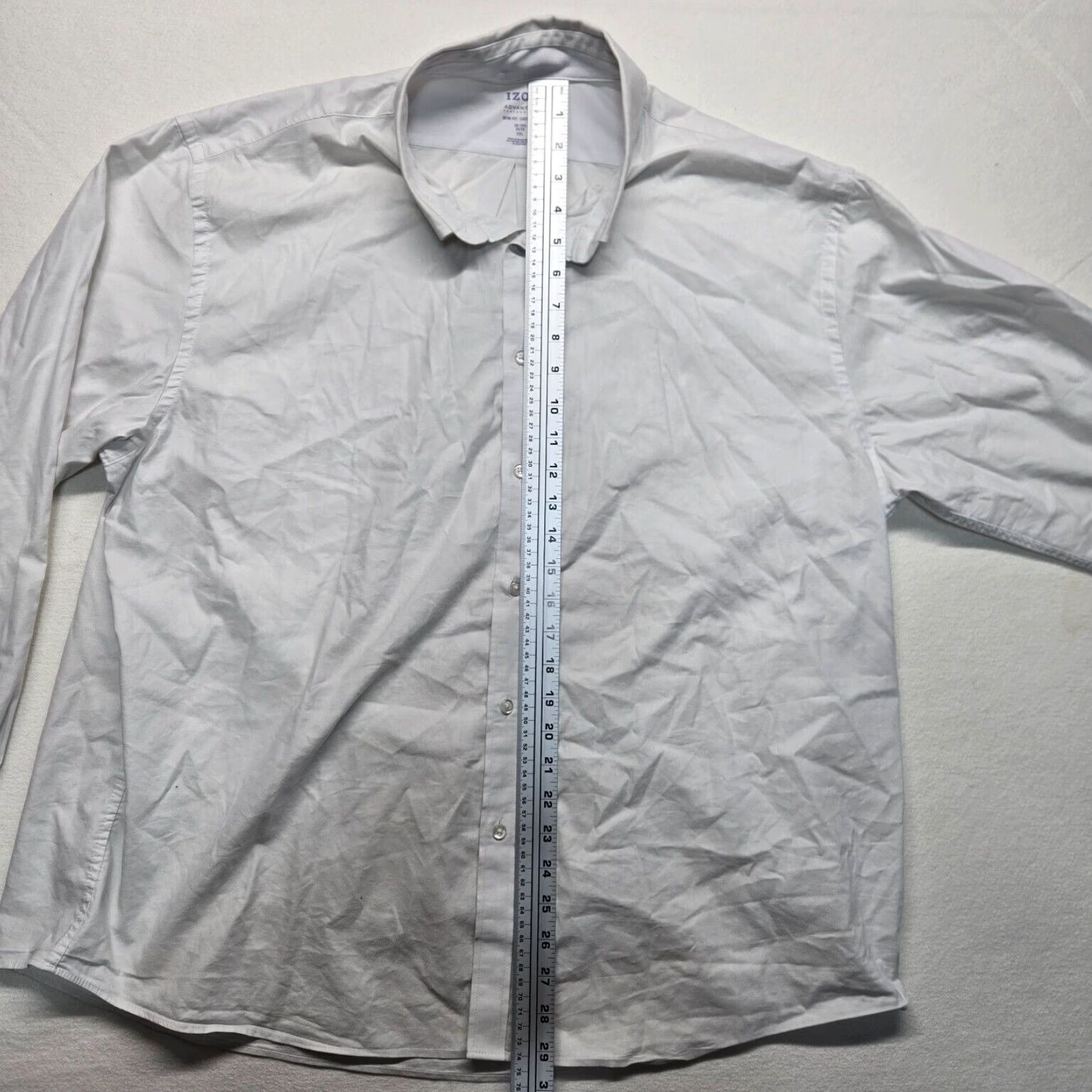 Izod Solid White Slim Fit Long Sleeve Button Up Shirt for Adult Men in 2XL Size Size US XXL / EU 58 / 5 - 6 Thumbnail