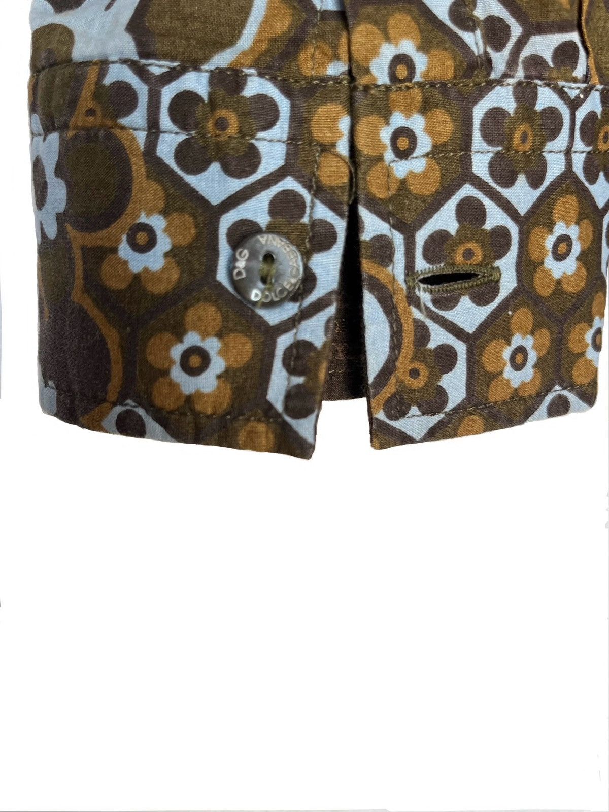 Dolce & Gabbana Ittierre brown floral print button down shirt Size US M / EU 48-50 / 2 - 3 Thumbnail