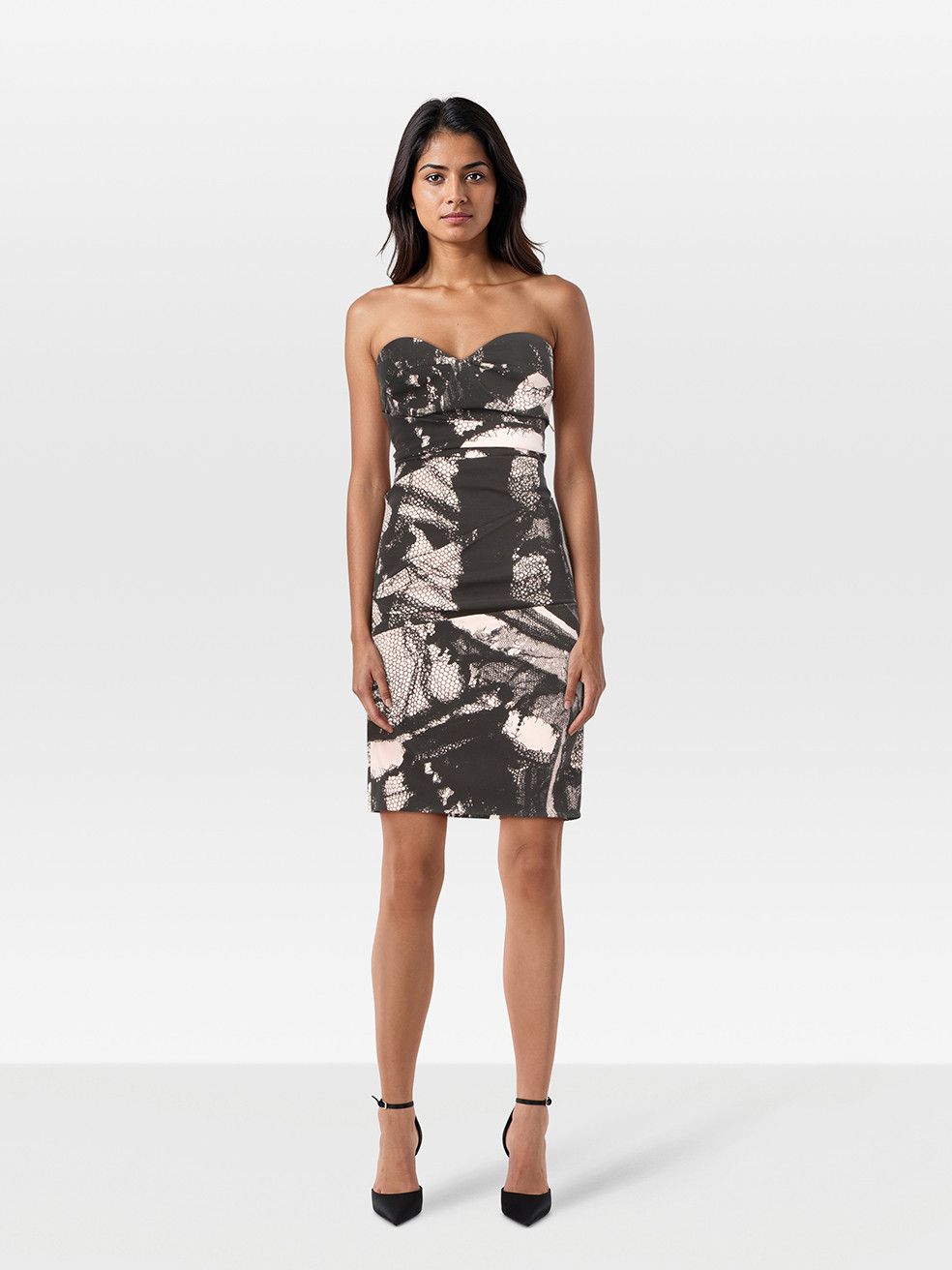 Preen by Thornton Bregrazzi Lace Print Strapless Strap Dress Size XS / US 0-2 / IT 36-38 - 1 Thumbnail