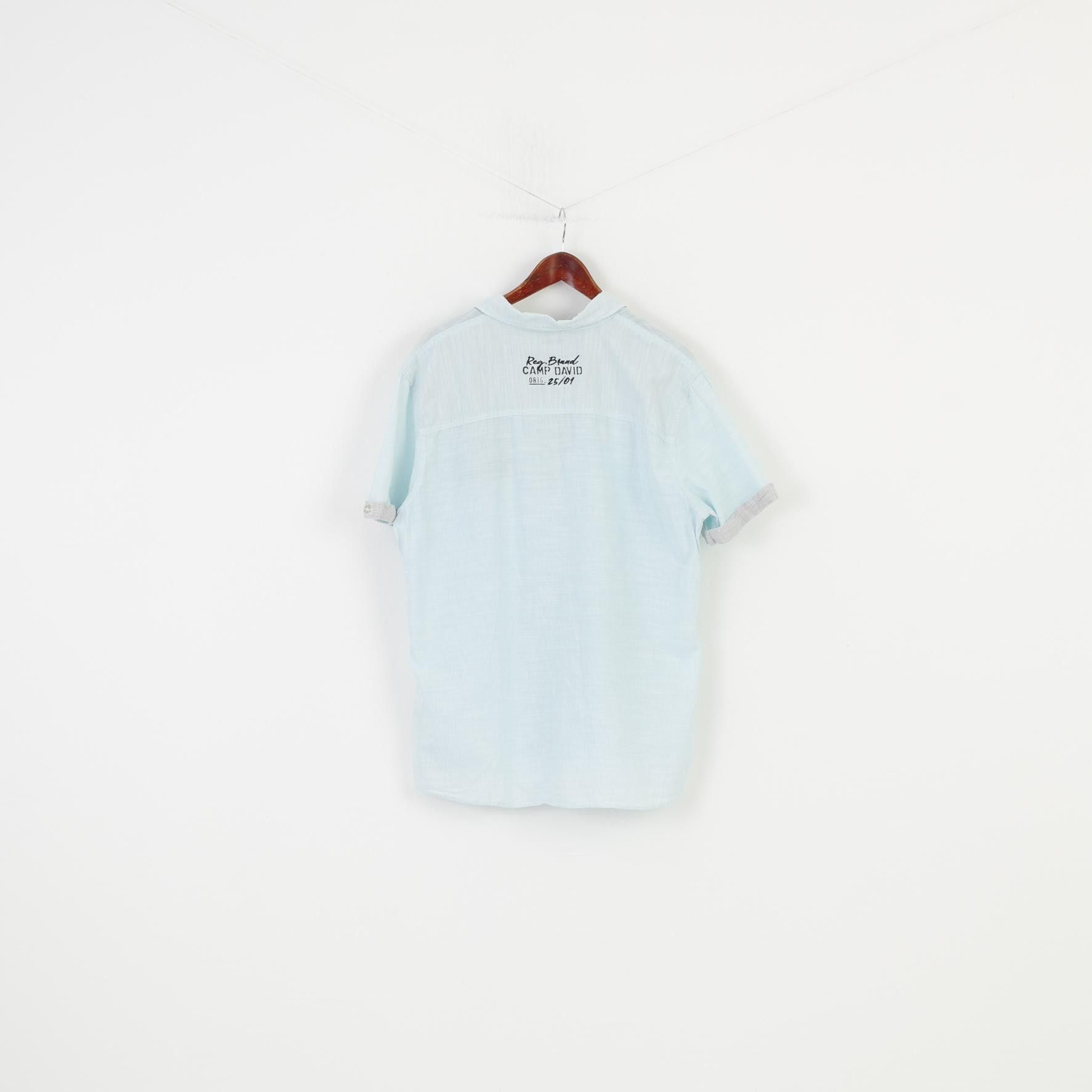 Camp David Camp David Men L Casual Shirt Regular Fit Blue 10290 Size US L / EU 52-54 / 3 - 7 Thumbnail