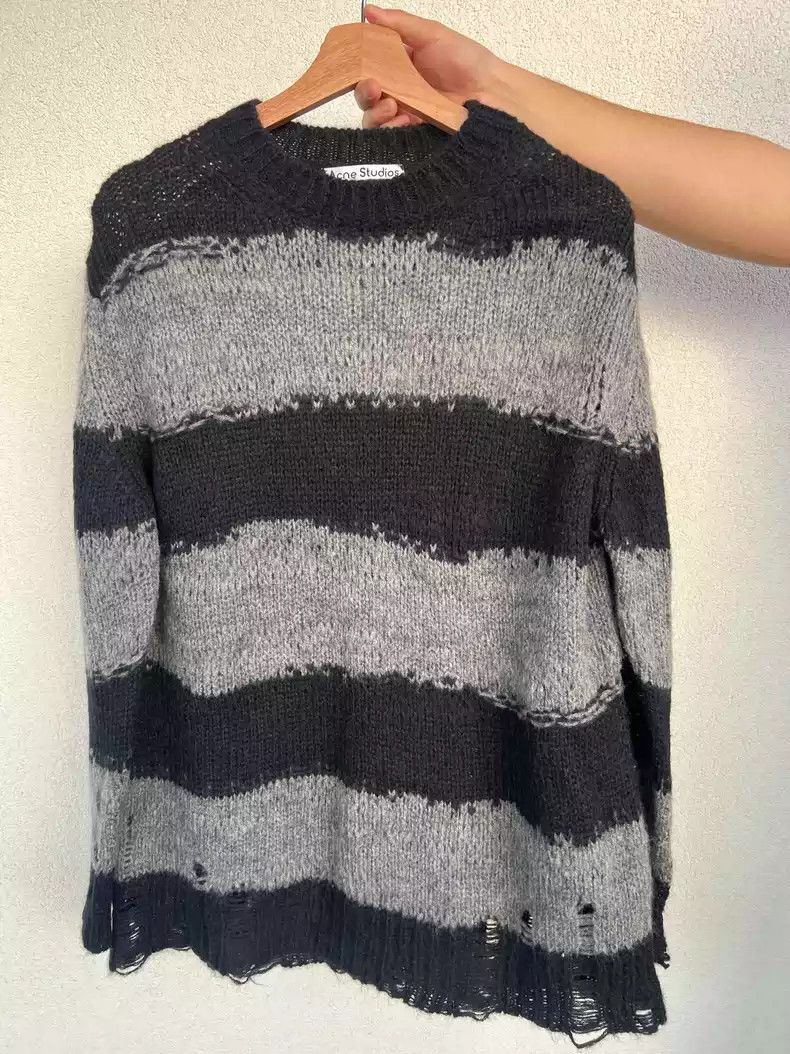 Acne Studios Black and gray striped sweater