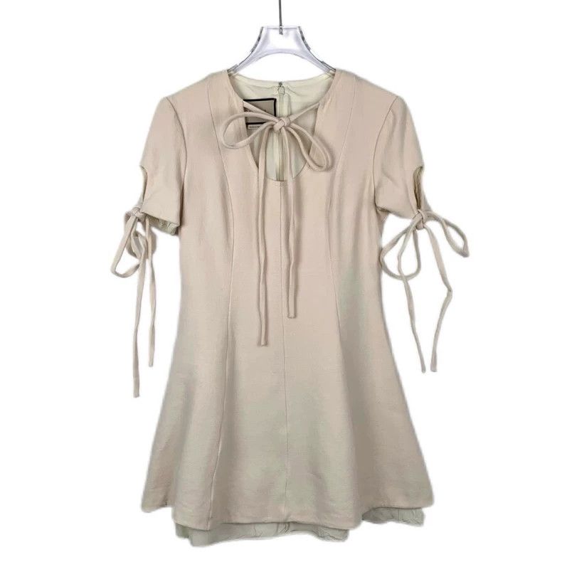 Gucci Beige Bow Tie Short Sleeve Dress Size 22" - 1 Thumbnail