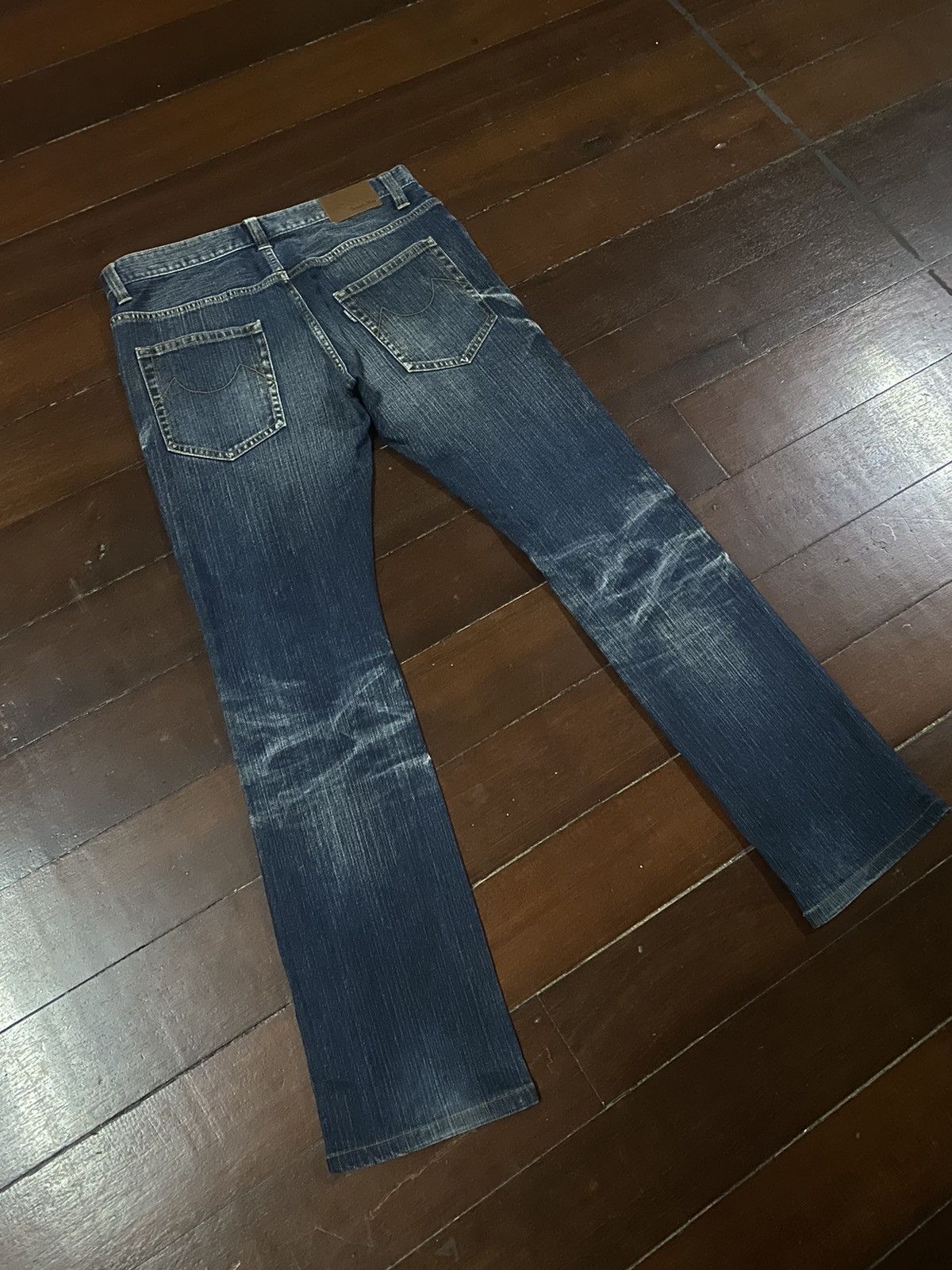 If Six Was Nine FIRE Tornado Mart Flare Denim Pants CLAWMARK DISTRESSED Size US 34 / EU 50 - 12 Thumbnail