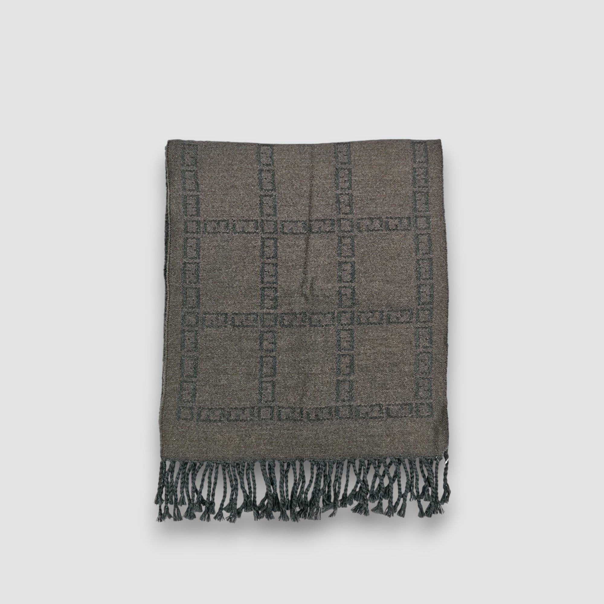Japanese Brand Vintage FENDI Scarf Fendi Zucca FF Monogram Wool Scarves Size ONE SIZE - 2 Thumbnail