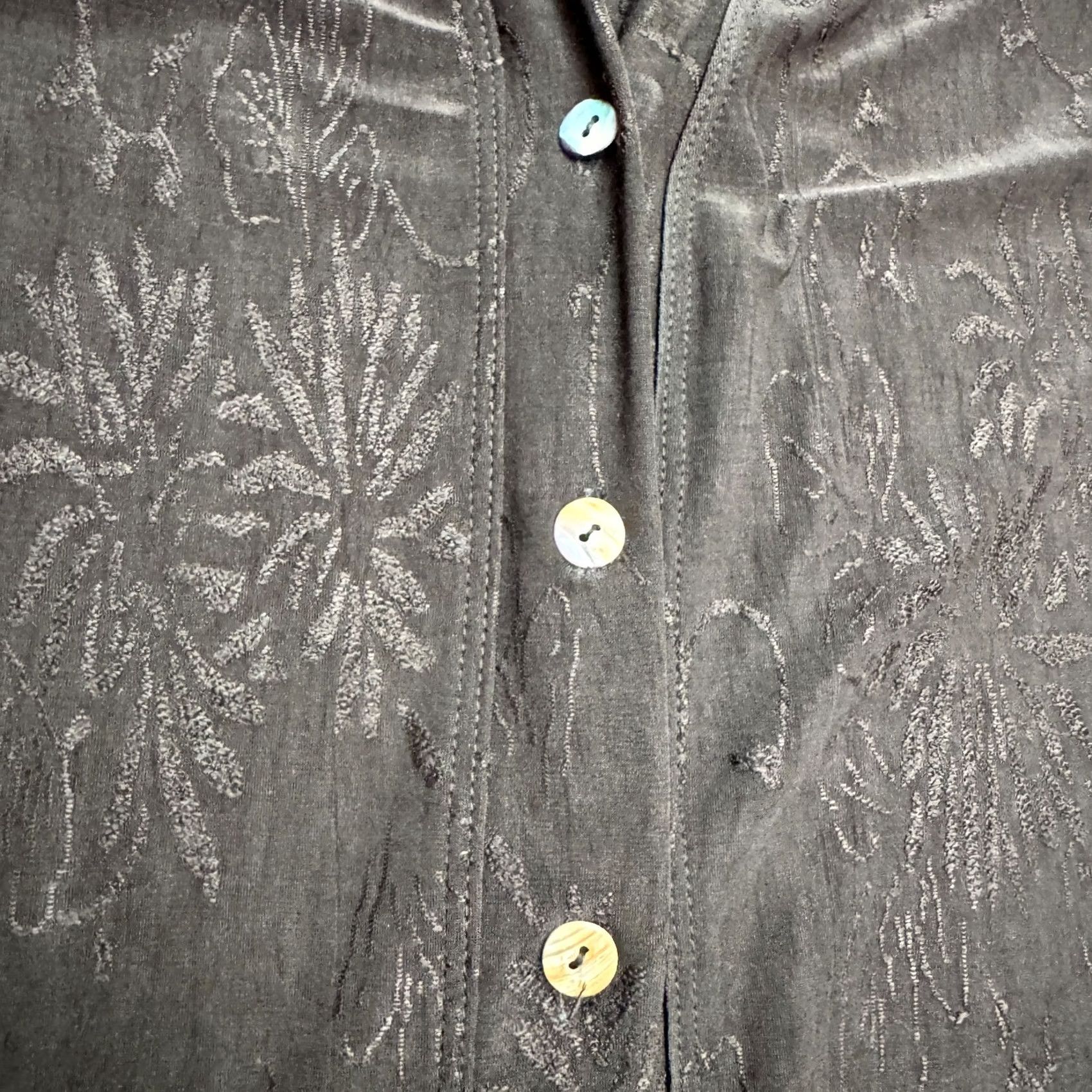 Vintage VINTAGE Poleci Maxi Dress Women Medium Black Sleeveless Floral Textured Button 90s Size M / US 6-8 / IT 42-44 - 4 Thumbnail