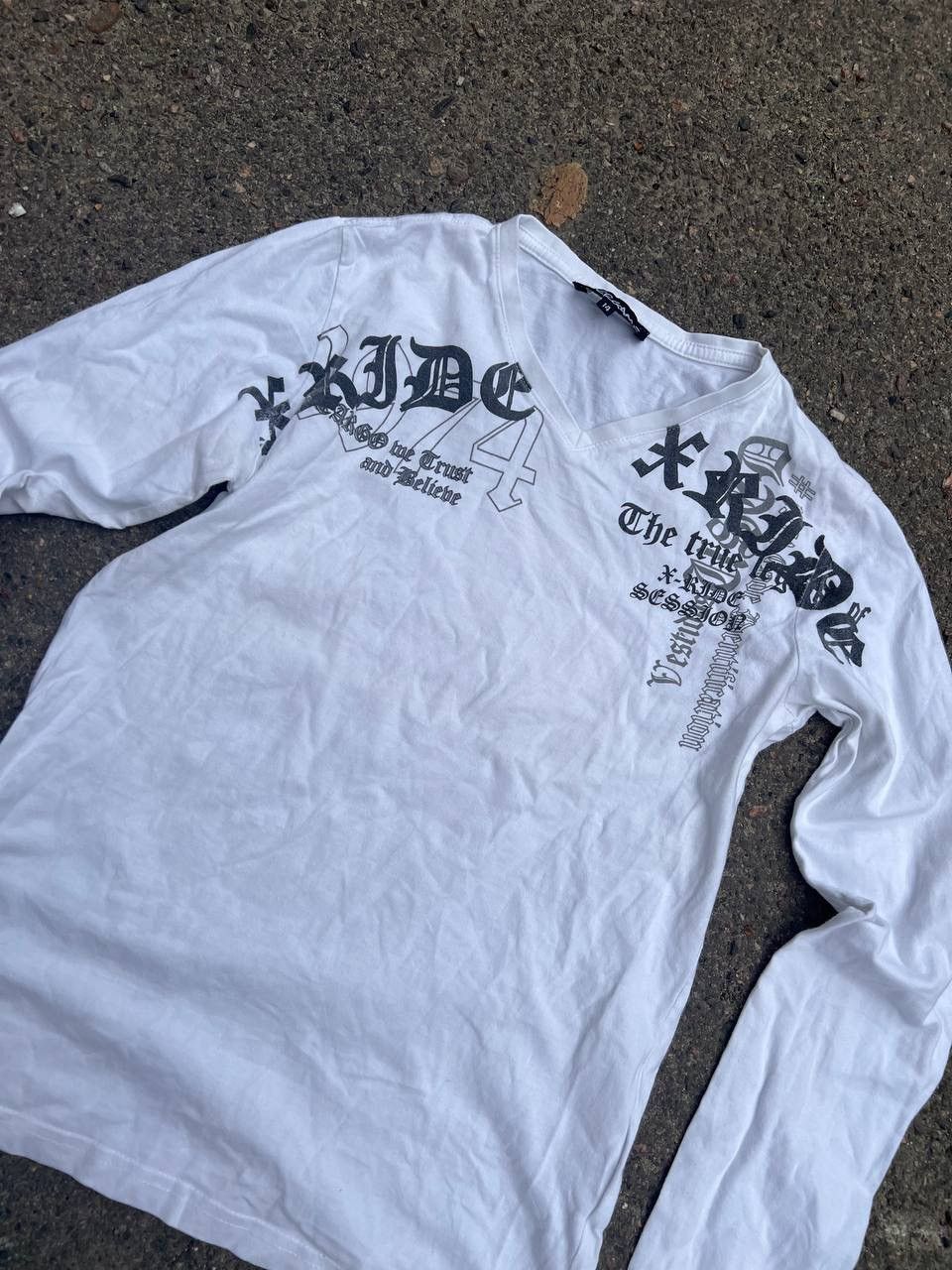 Japanese Brand × Vintage Vintage Y2K Overgame gothic Print Avantgarde Long Sleeve Size XL / US 12-14 / IT 48-50 - 2 Thumbnail