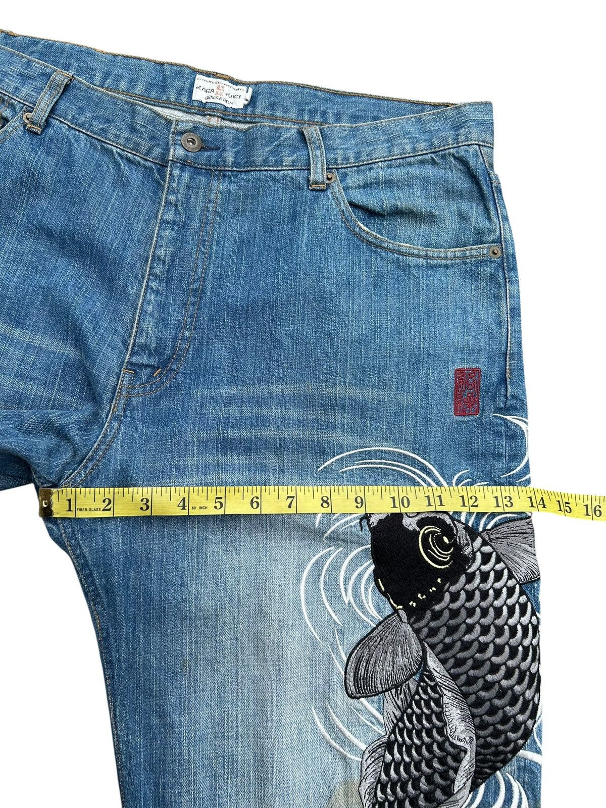 Kapital KARAKURI Japanese Brand Rare Big Koi Denim Jeans Size US 38 / EU 54 - 22 Thumbnail