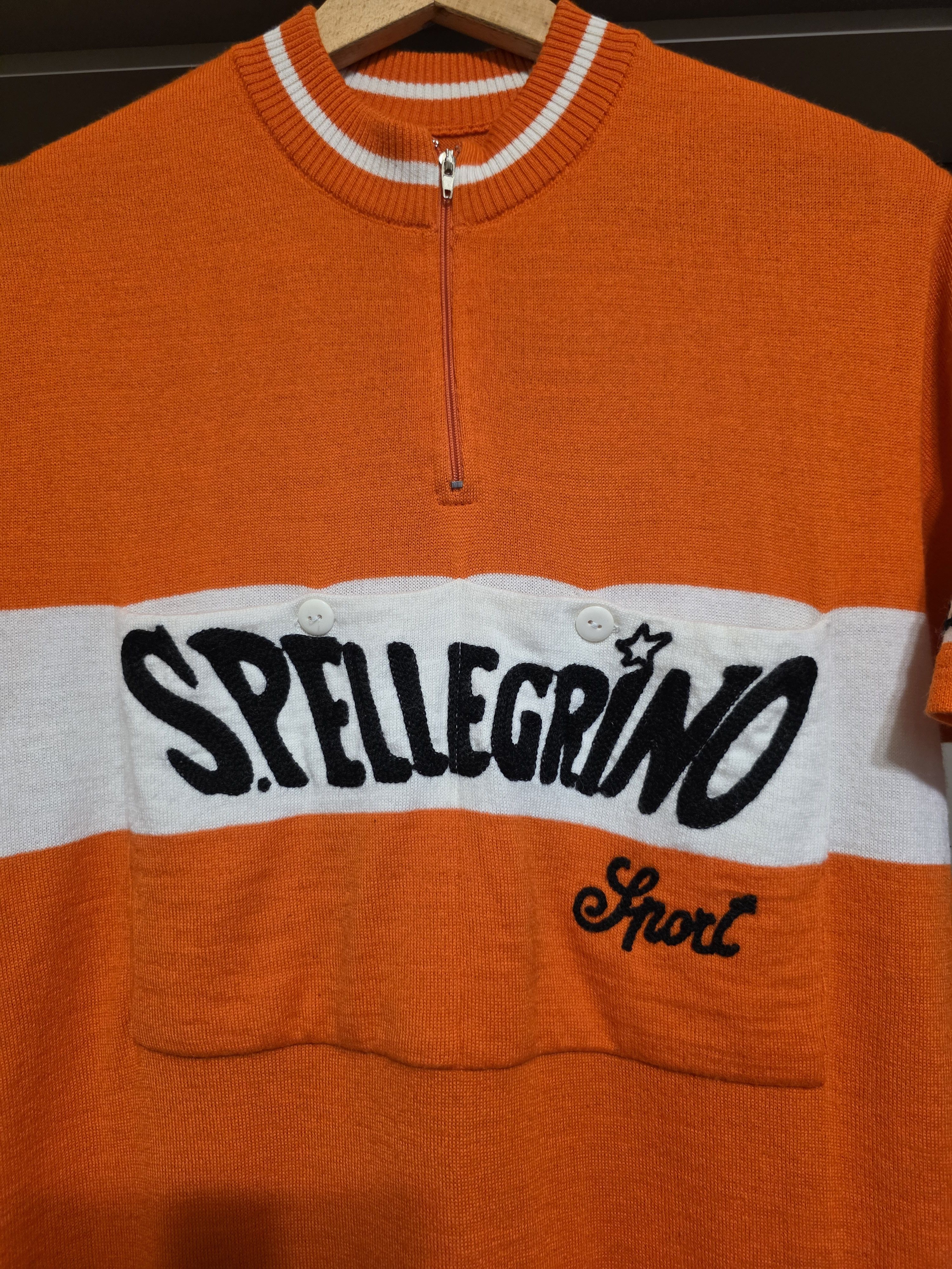 Vintage SAN PELLEGRINO 1960 MAILLOT RÉTRO wool cycle perfect ccondit Size US L / EU 52-54 / 3 - 3 Thumbnail