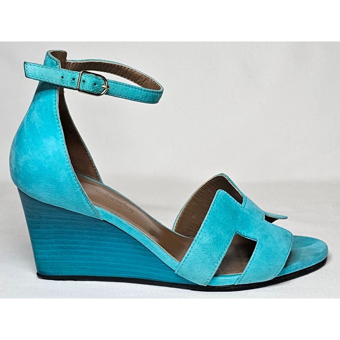 Hermes Hermès Legend Turquoise Suede Sandals Size US 6 / IT 36 - 5 Thumbnail