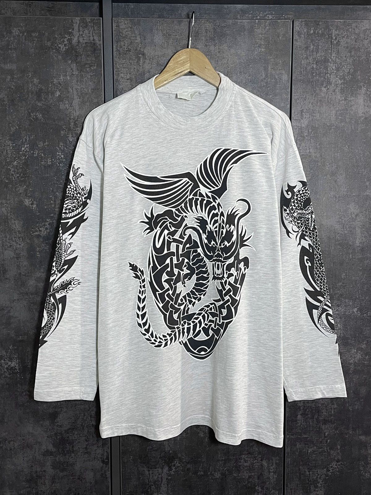 Vintage Sick Vintage 90s Japanese Dragon Tribal Longsleeve Cdg Y3 Size US L / EU 52-54 / 3 - 2 Thumbnail