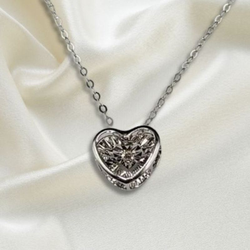 Other Heartbeat: Solid 18k White Gold Diamond Pendant Necklace Size ONE SIZE - 1 Thumbnail