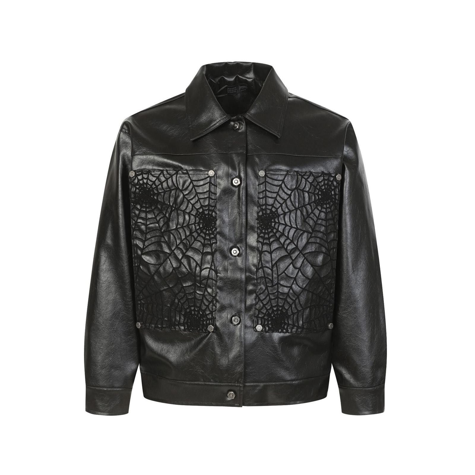 Japanese Brand Spider Leather Jacket with Embossed Web Pattern Size US M / EU 48-50 / 2 - 1 Thumbnail