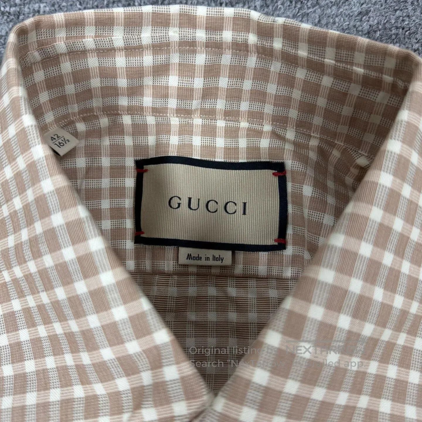 Gucci gucci embroidered checkered shirt with logo. Size US L / EU 52-54 / 3 - 6 Thumbnail