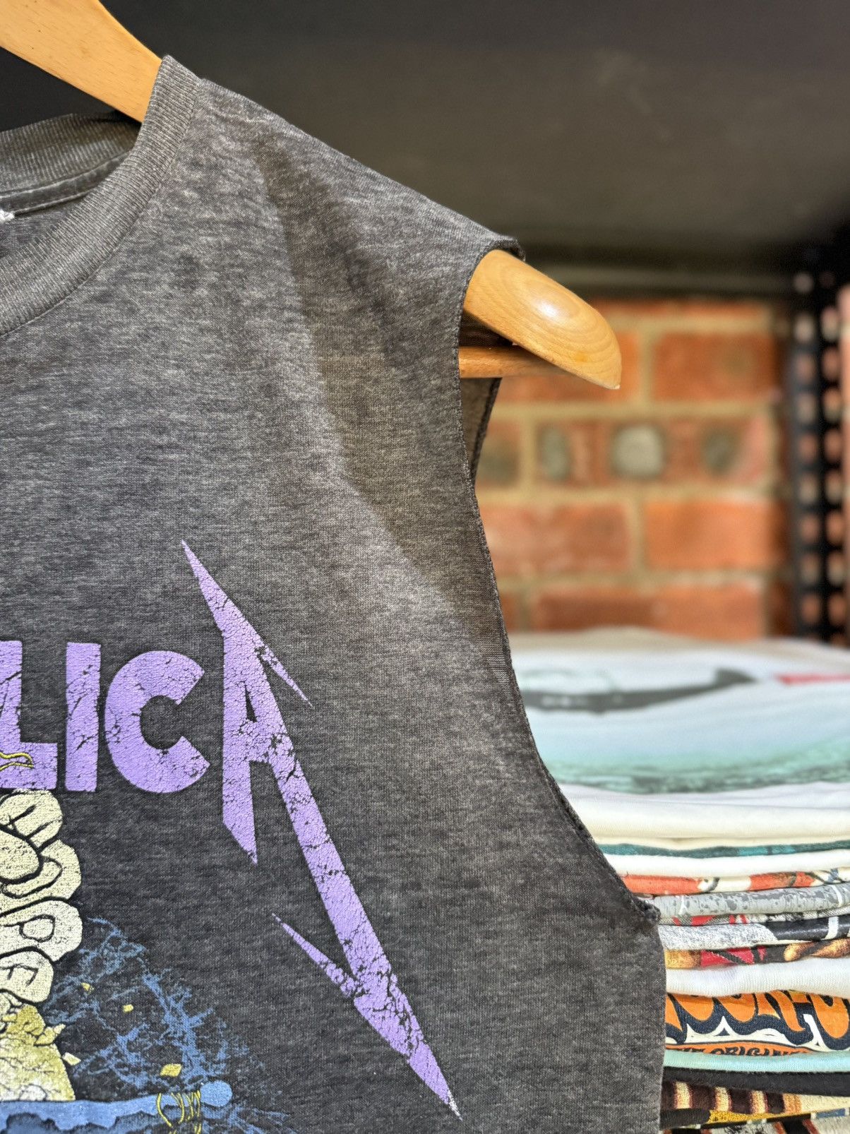 Band Tees Thrashed Vintage 80s Metallica Pushead Paper Thin Tank Top T Size US L / EU 52-54 / 3 - 7 Thumbnail