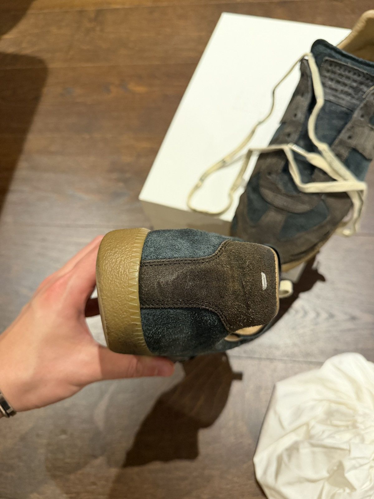 Maison Margiela Pre-distressed Maison Margiela Suede Replica GAT Black Gum Size US 11 / EU 44 - 6 Thumbnail