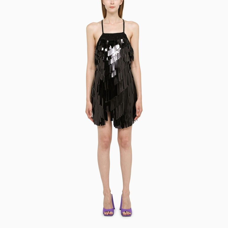 The Attico o1d2blof1024 Sequinned Short Dress in Black Size S / US 4 / IT 40 - 1 Thumbnail