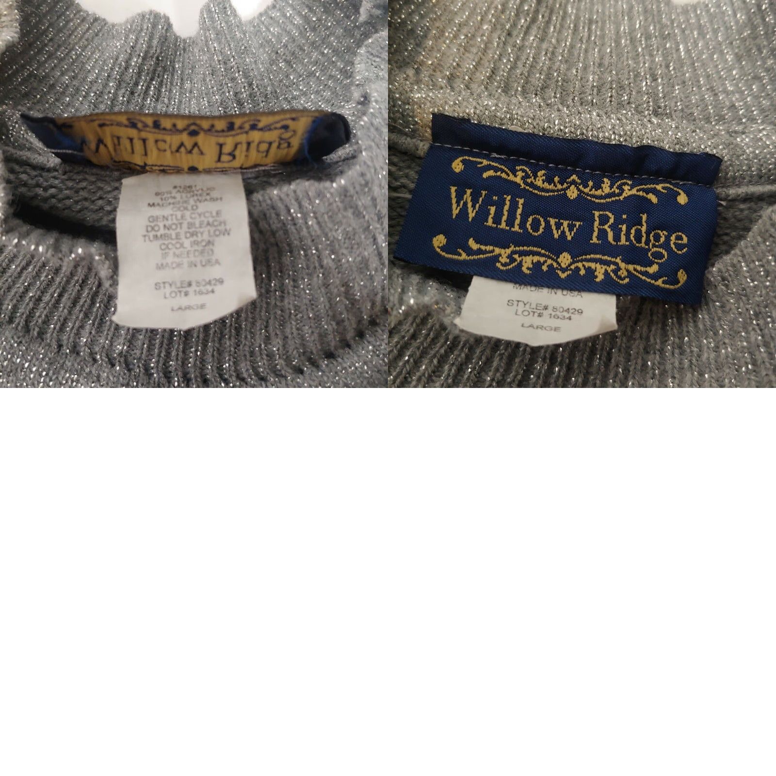 Vintage VINTAGE Willow Ridge Sweater Women Large Sparkly Silver Glitter Sweater Party Size L / US 10 / IT 46 - 8 Thumbnail