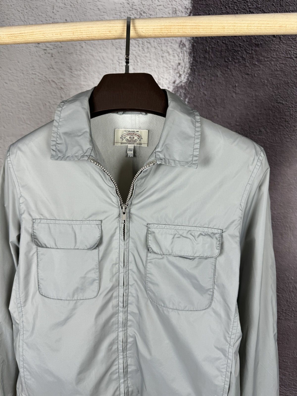 Armani ARMANI JEANS N. Pro Garment grey nylon coach jacket Size US S / EU 44-46 / 1 - 6 Thumbnail