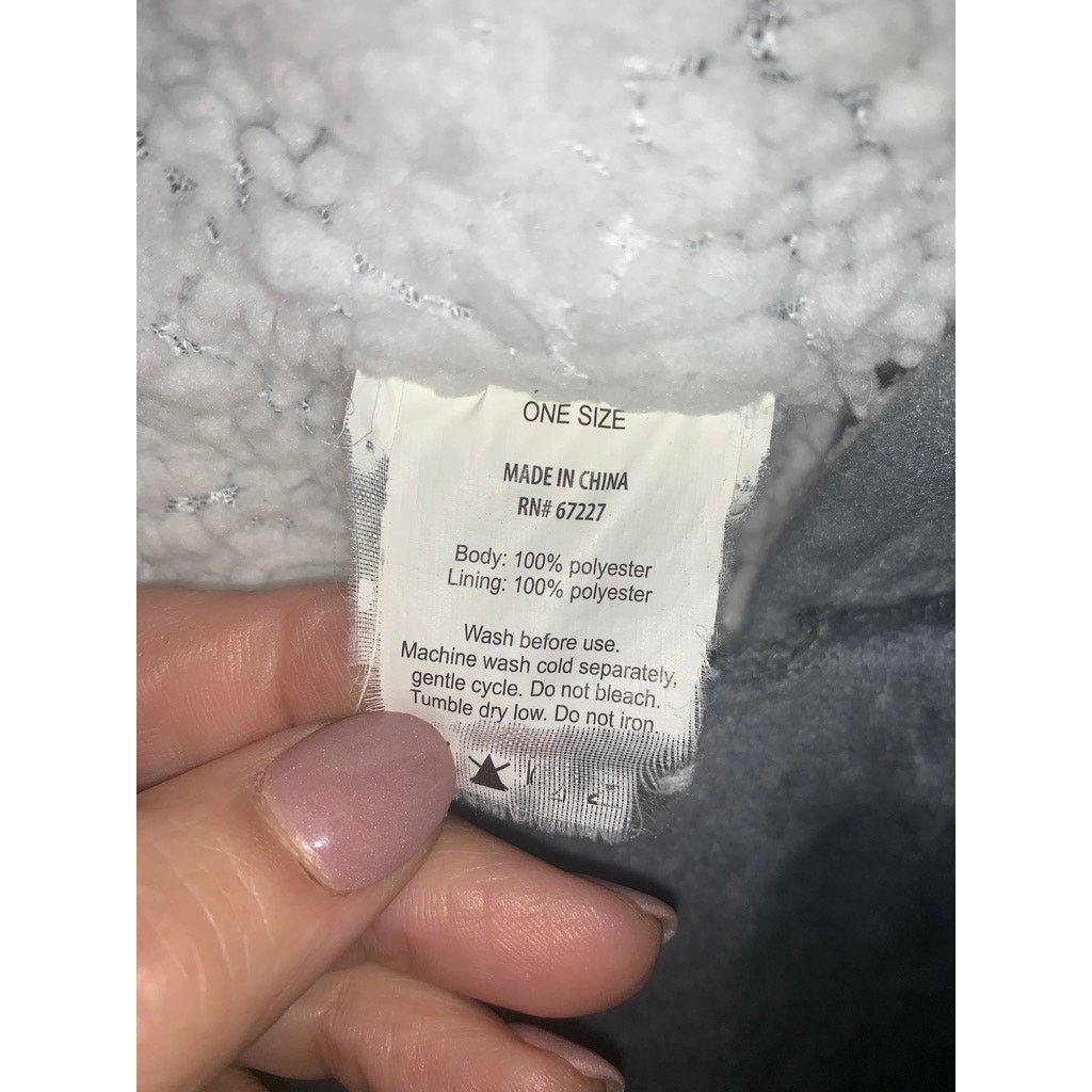 The Unbranded Brand Wearable Blanket Hoodie Unisex One Size Gray Sherpa Robe Size ONE SIZE - 5 Thumbnail