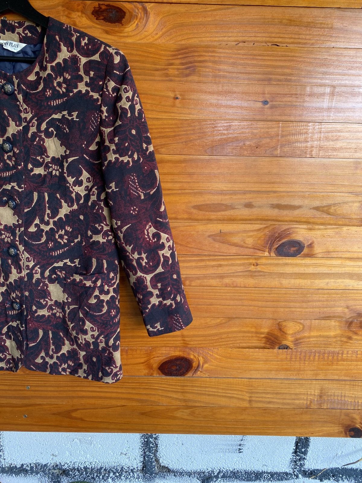 Japanese Brand BON PLAN Tokyo Vintage Baroque Pattern Jacket Size 9 Size M / US 6-8 / IT 42-44 - 7 Thumbnail