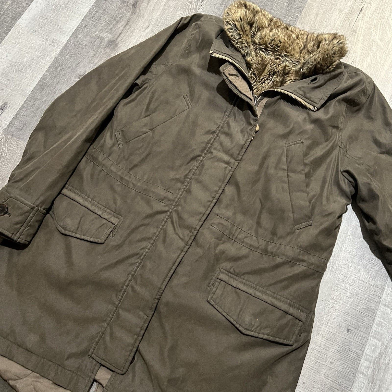 Abercrombie & Fitch Abercrombie And Fitch Green Fur Vest Military Coat Jacket Size L / US 10 / IT 46 - 3 Thumbnail