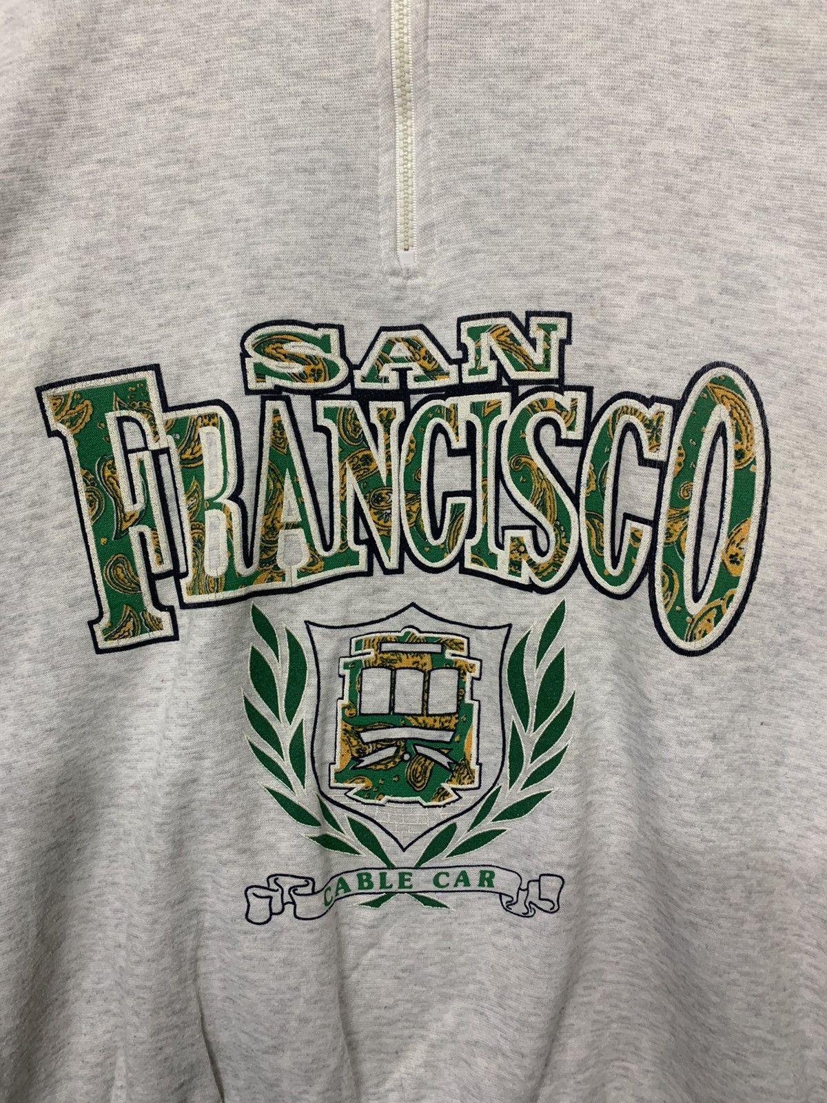 Vintage Vintage 90's San Francisco Cable Car Half Zipper Sweatshirt Size US L / EU 52-54 / 3 - 6 Thumbnail