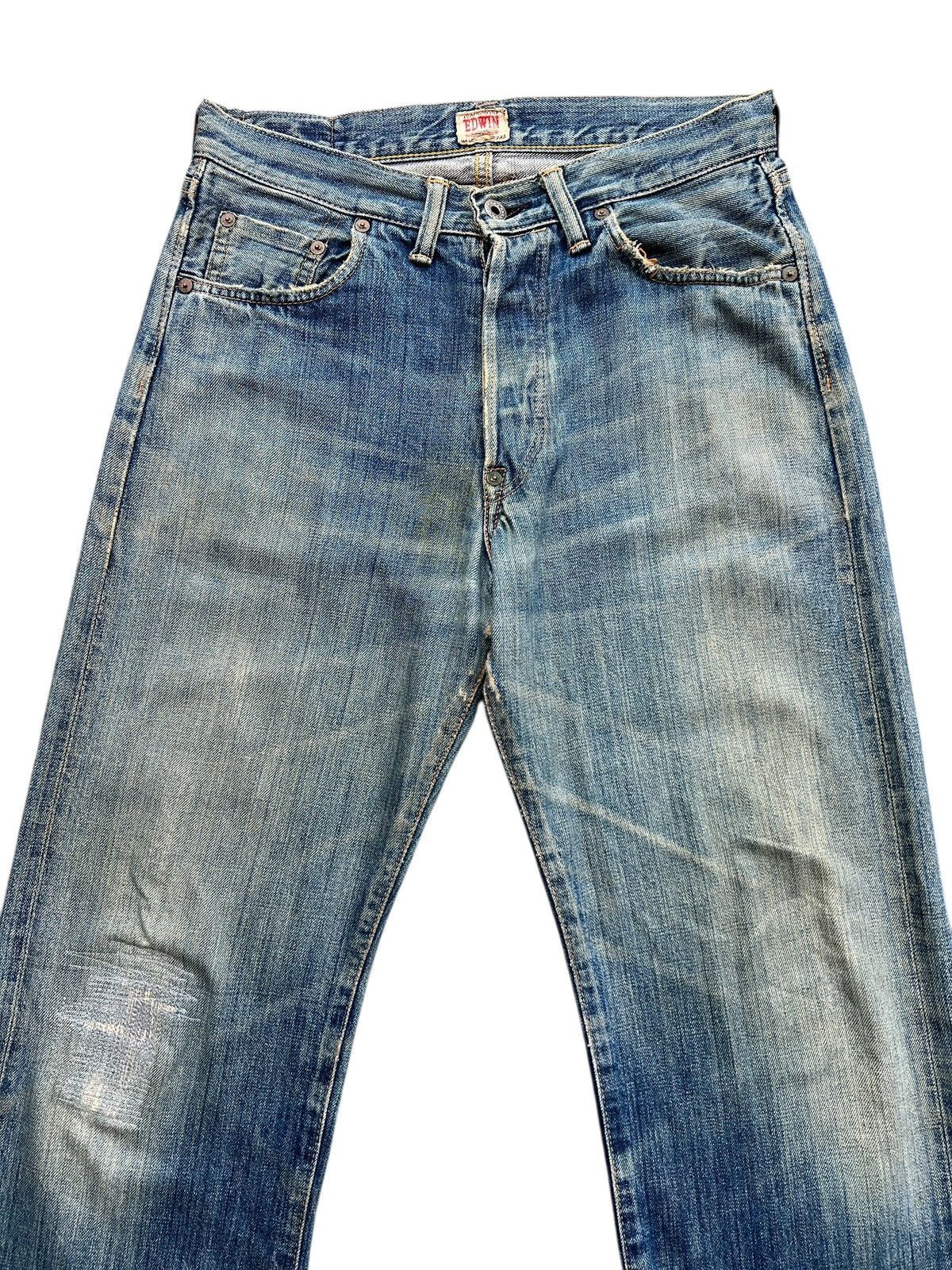 Edwin Vintage Edwin 505s Selvedge Distressed Denim Jeans 31x30.5 Size US 31 - 4 Thumbnail